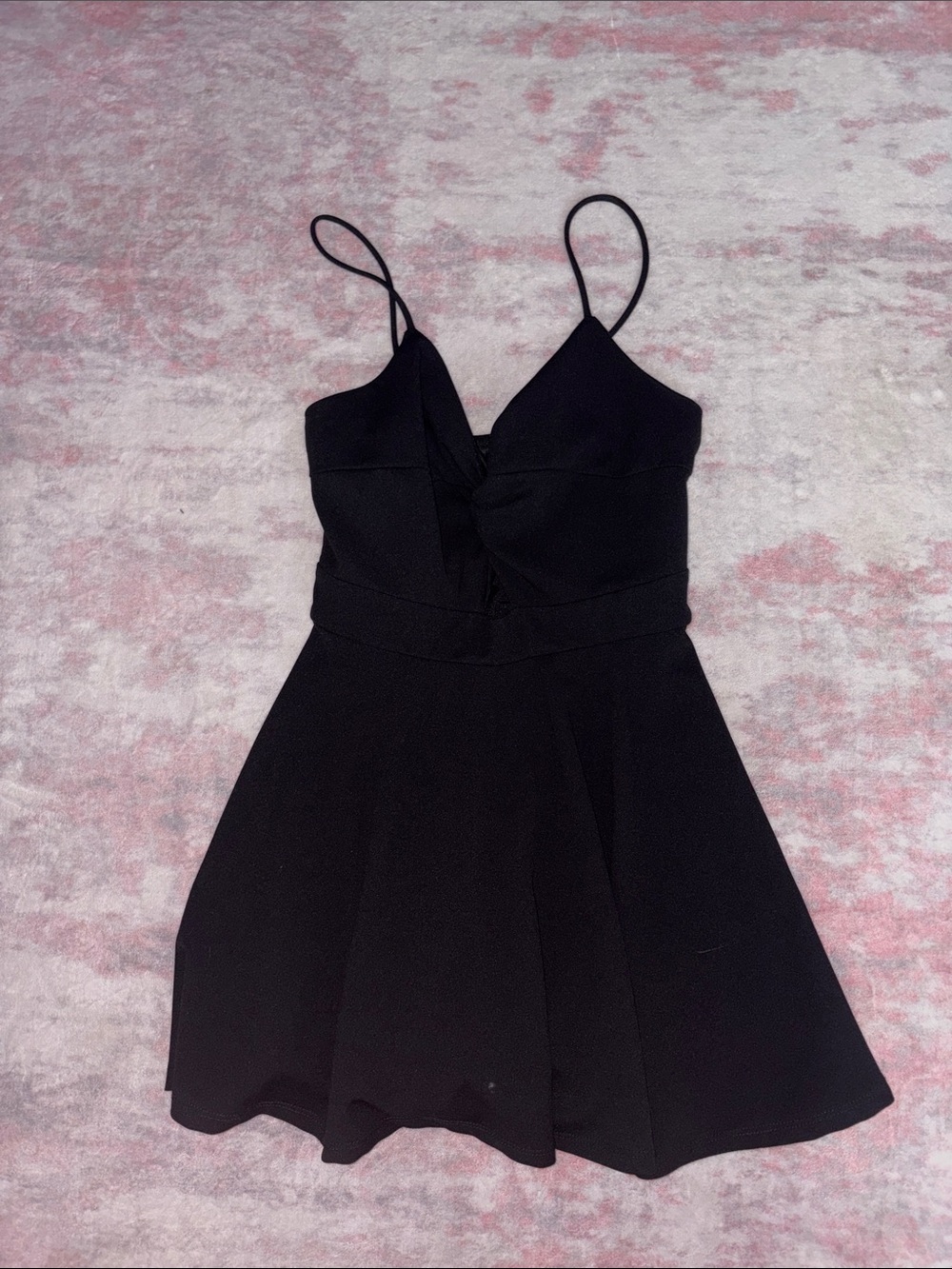 Black Spaghetti Strap Front cutout romper
